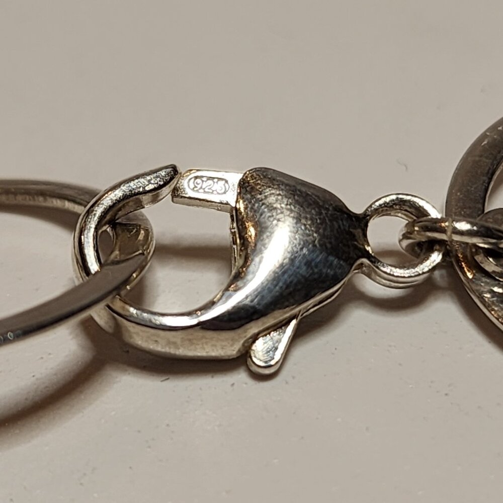 925 Silver Long Geometric Statement Necklace - image 6